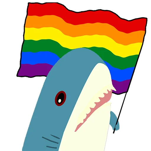 blahaj_holding_rainbow_flag